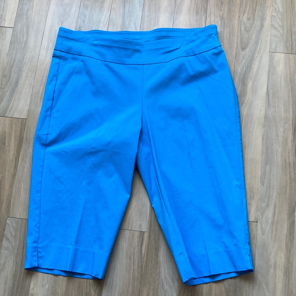 Ruby rd pull on Capri pant slimming contour waistband lagoon blue 22W - Picture 11 of 17